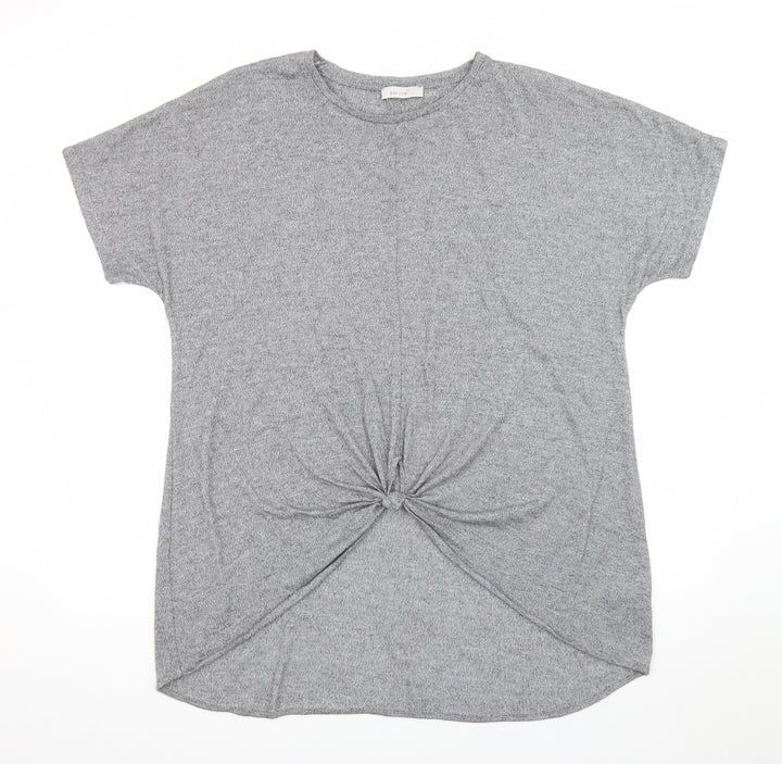 Marks and Spencer Women’s Grey Knot Front Jersey T-Shirt Size 18