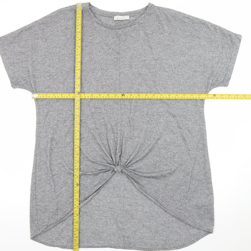Marks and Spencer Women’s Grey Knot Front Jersey T-Shirt Size 18