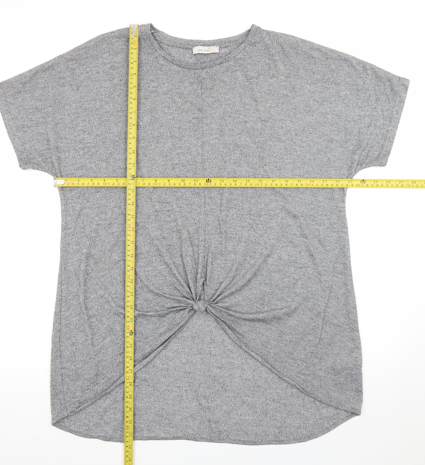 Marks and Spencer Women’s Grey Knot Front Jersey T-Shirt Size 18