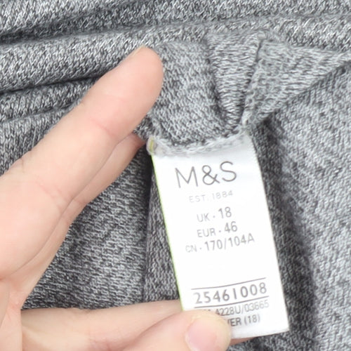Marks and Spencer Women’s Grey Knot Front Jersey T-Shirt Size 18