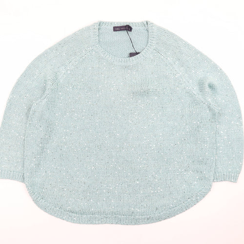 Marks and Spencer Women Blue Sequin Knit Pullover Jumper UK 18