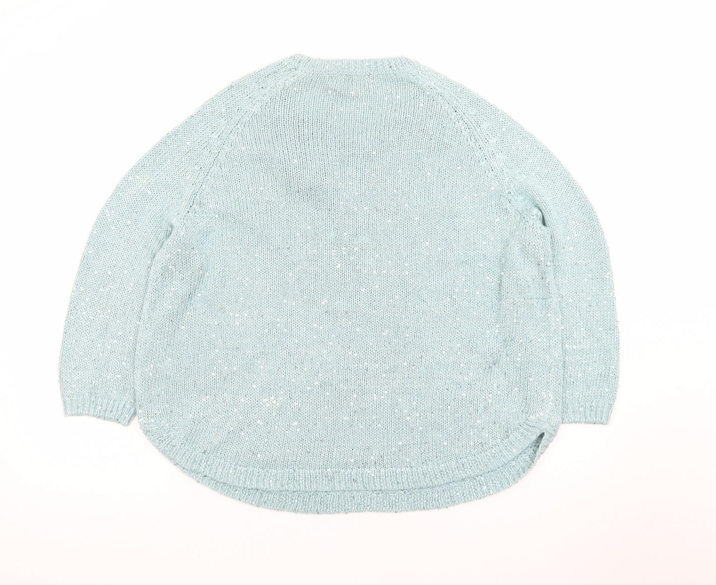 Marks and Spencer Women Blue Sequin Knit Pullover Jumper UK 18