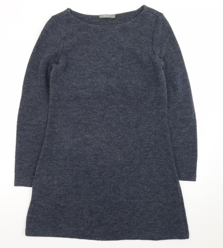 Lily & Me Women’s Blue Knit Long Sleeve Sweater Dress Size 12