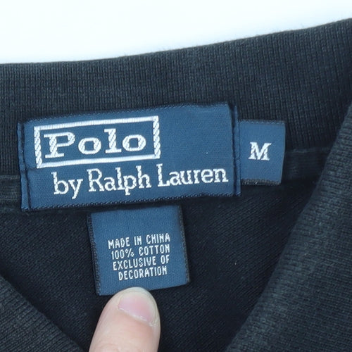 Polo Ralph Lauren Men's Black Cotton Short Sleeve Polo M