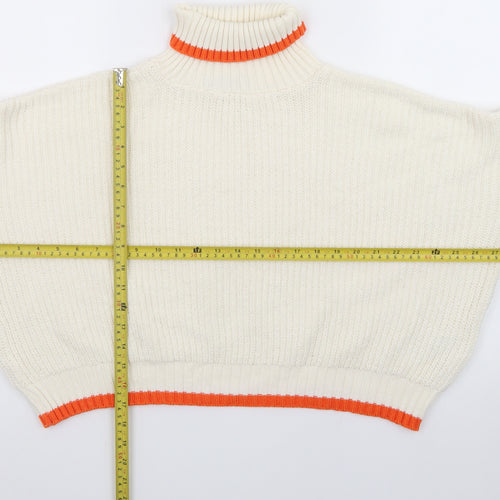 ASOS Women Ivory Roll Neck Chunky Knit Jumper Size 10