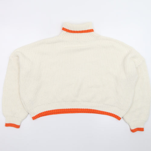 ASOS Women Ivory Roll Neck Chunky Knit Jumper Size 10