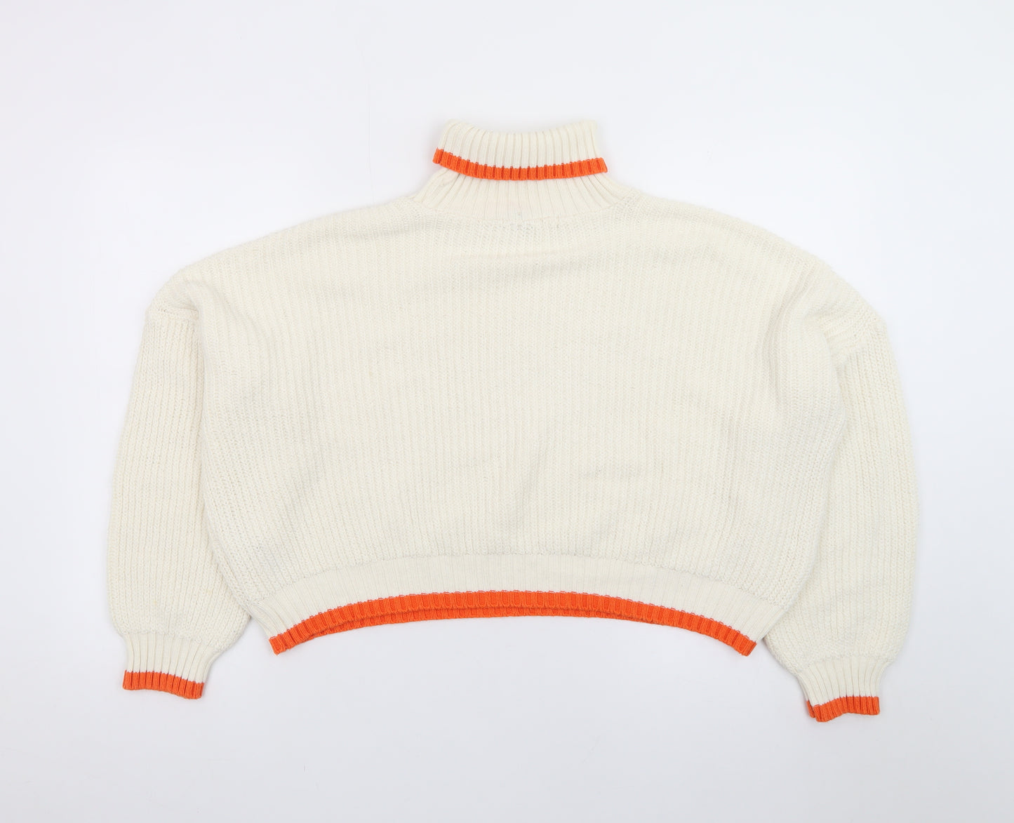 ASOS Women Ivory Roll Neck Chunky Knit Jumper Size 10