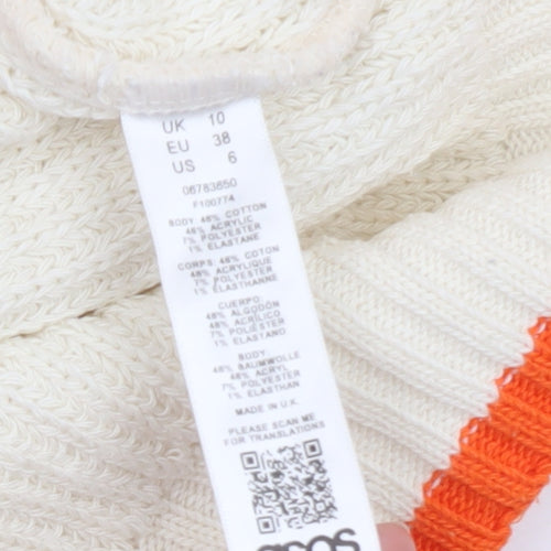 ASOS Women Ivory Roll Neck Chunky Knit Jumper Size 10