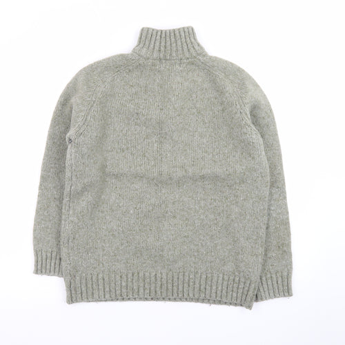 John Lewis Men's Grey Wool 1/2 Zip Chunky Knit Jumper Size M