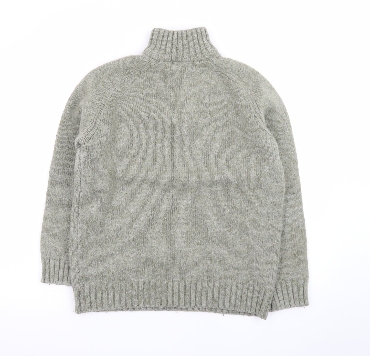 John Lewis Men's Grey Wool 1/2 Zip Chunky Knit Jumper Size M