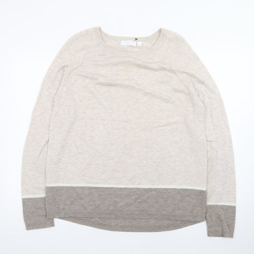 The White Company Women’s Beige Wool Cashmere Pullover Jumper Size 14