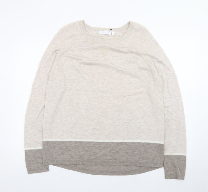 The White Company Women’s Beige Wool Cashmere Pullover Jumper Size 14