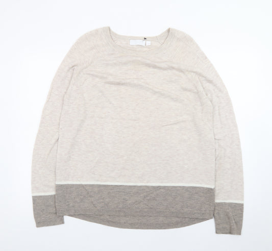 The White Company Women’s Beige Wool Cashmere Pullover Jumper Size 14