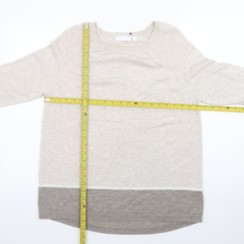The White Company Women’s Beige Wool Cashmere Pullover Jumper Size 14