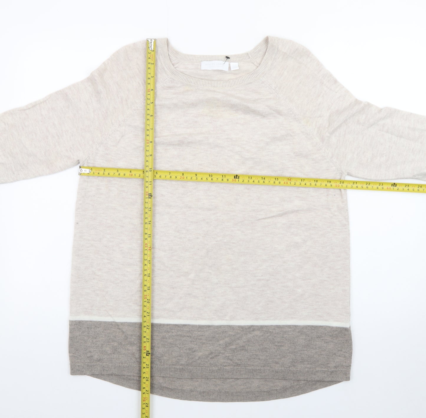 The White Company Women’s Beige Wool Cashmere Pullover Jumper Size 14
