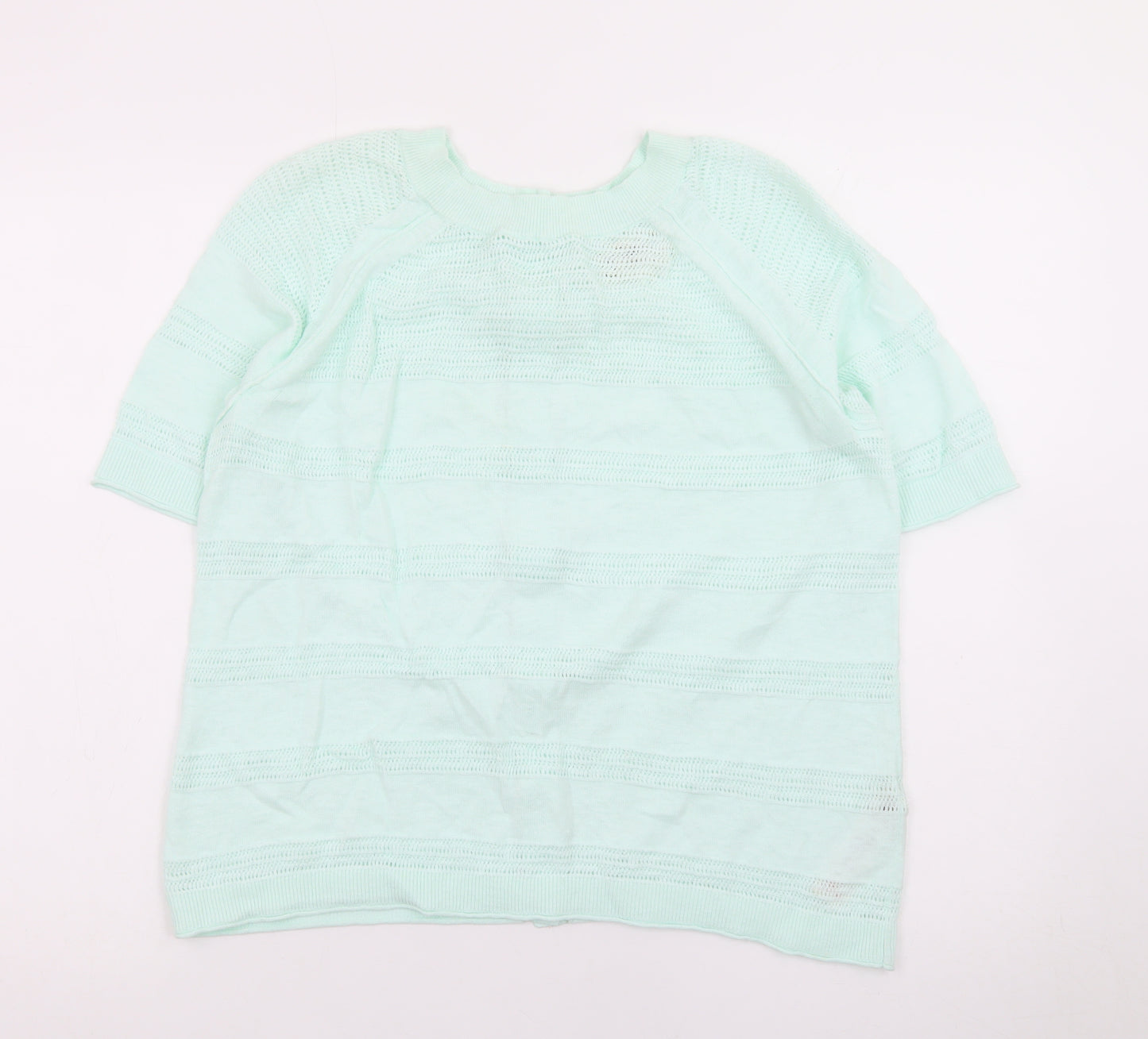 FatFace Womens Green Knit Button Cardigan UK 6 Short Sleeve Crew Neck