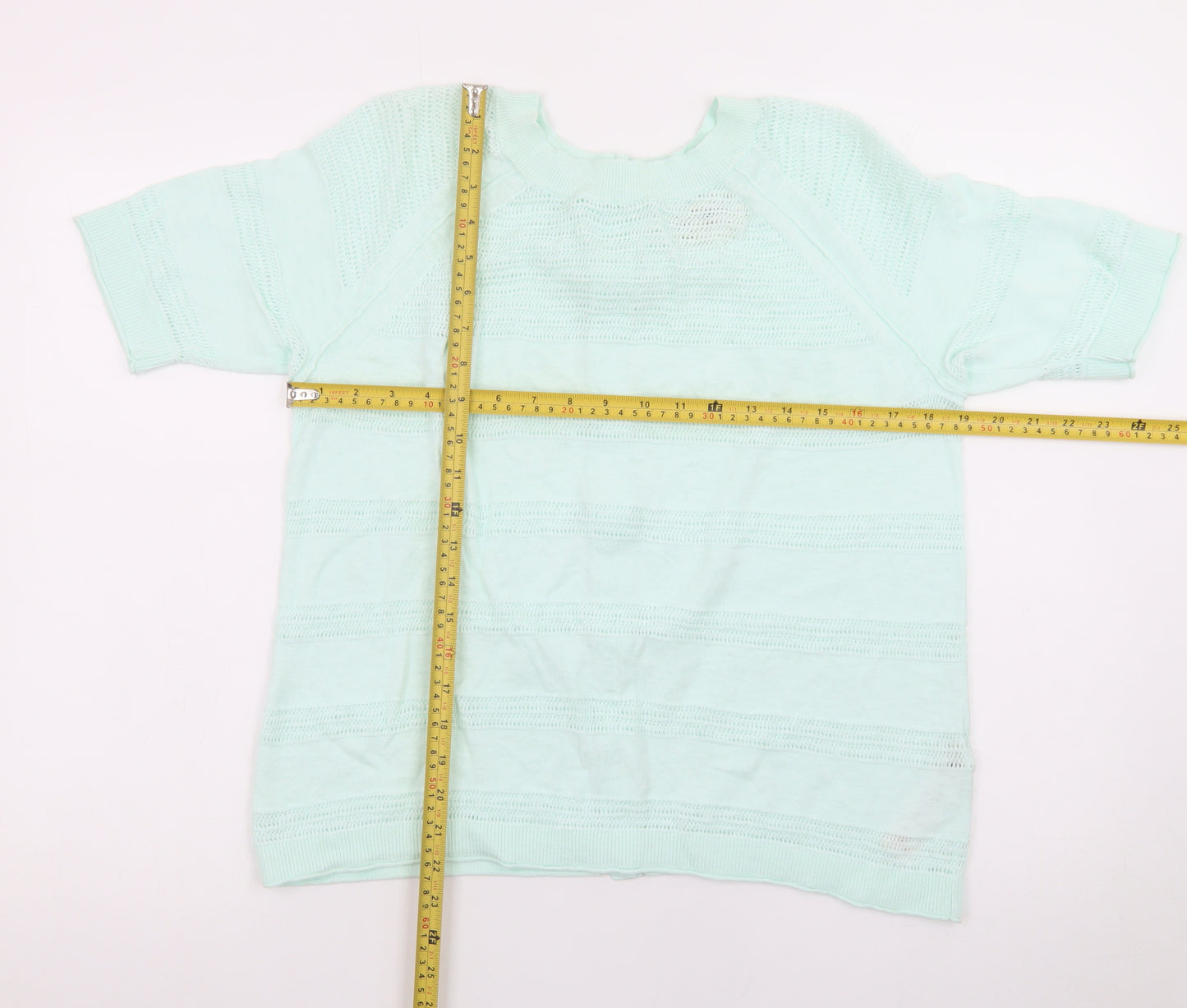 FatFace Womens Green Knit Button Cardigan UK 6 Short Sleeve Crew Neck