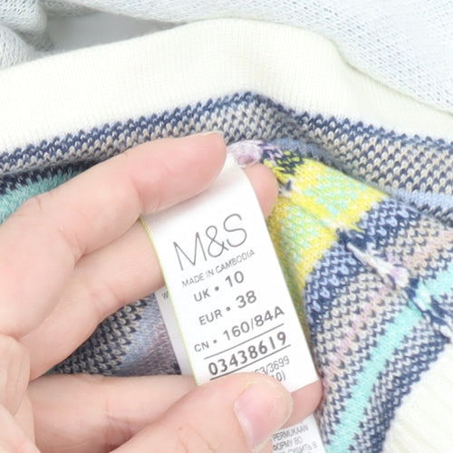Marks and Spencer Womens Multicoloured Size 10 Aztec Knit Cardigan