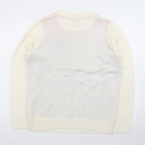 49th Avenue Womens Ivory XL Christmas Turkey Pullover Jumper