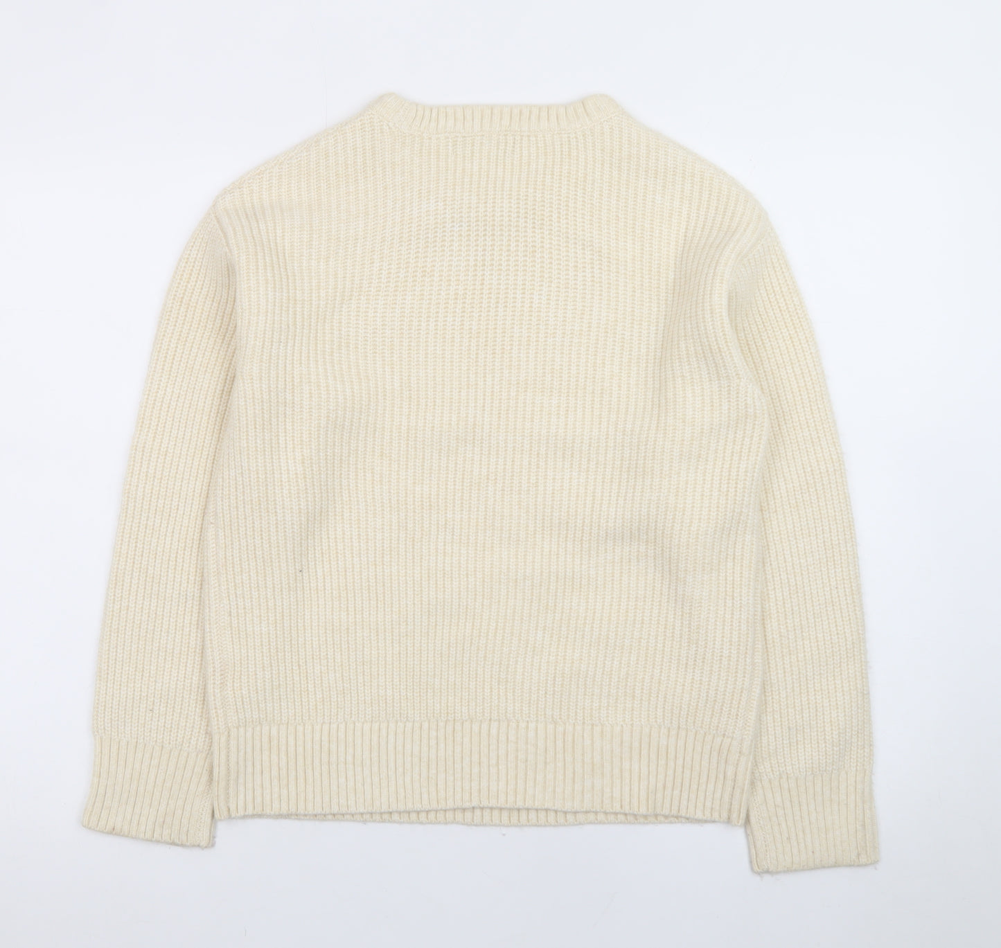Marks and Spencer Women Ivory Wool Chunky Knit Jumper S