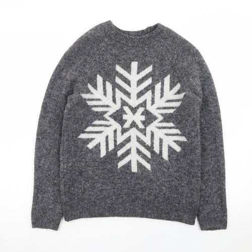 Marks and Spencer Women’s Grey Snowflake Knit Jumper XS