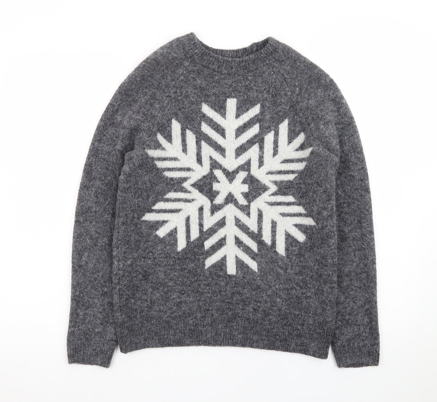 Marks and Spencer Women’s Grey Snowflake Knit Jumper XS