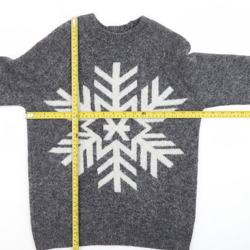 Marks and Spencer Women’s Grey Snowflake Knit Jumper XS