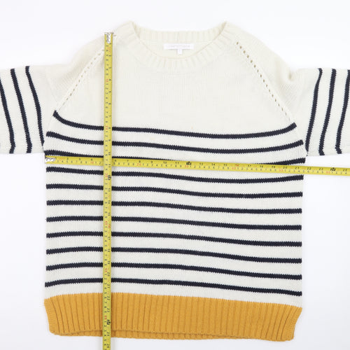 Next Womens Multicoloured L Striped Wool Blend Crew Neck Jumper