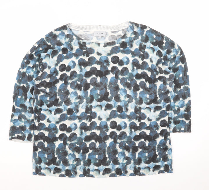 Jigsaw Women’s Multicoloured Cotton Silk Crew Neck Jumper Size S