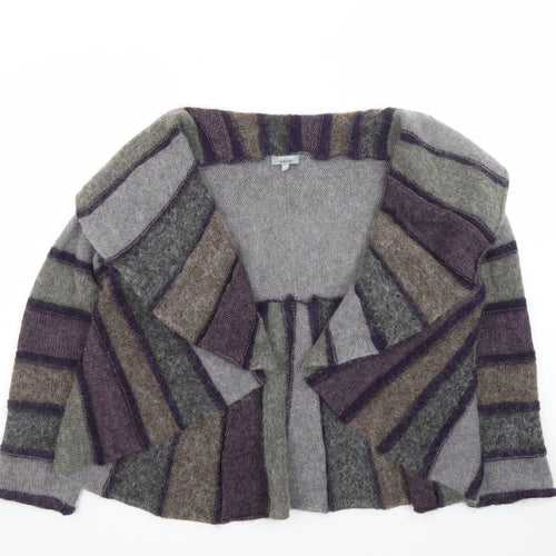 Marks and Spencer Per Una Women Grey Purple Striped Cardigan Size XL