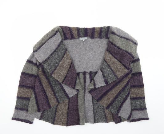 Marks and Spencer Per Una Women Grey Purple Striped Cardigan Size XL