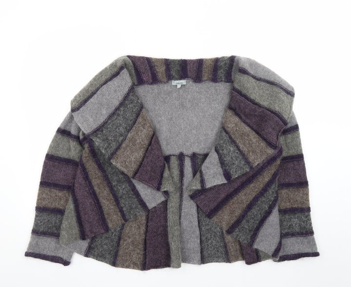Marks and Spencer Per Una Women Grey Purple Striped Cardigan Size XL