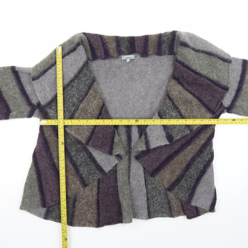 Marks and Spencer Per Una Women Grey Purple Striped Cardigan Size XL