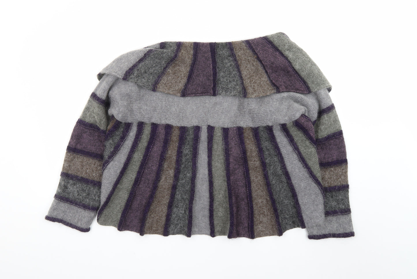 Marks and Spencer Per Una Women Grey Purple Striped Cardigan Size XL