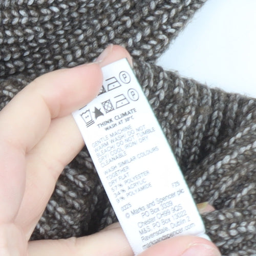 Marks and Spencer Women Brown Knit Cardigan Small Button Front Wool Blend