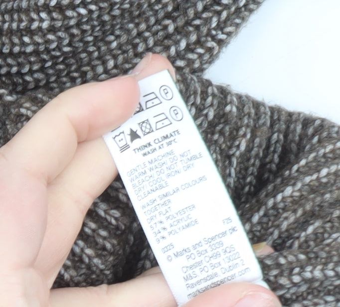 Marks and Spencer Women Brown Knit Cardigan Small Button Front Wool Blend