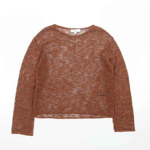 Marks and Spencer Women’s Brown Open-Knit Pullover Jumper Size S
