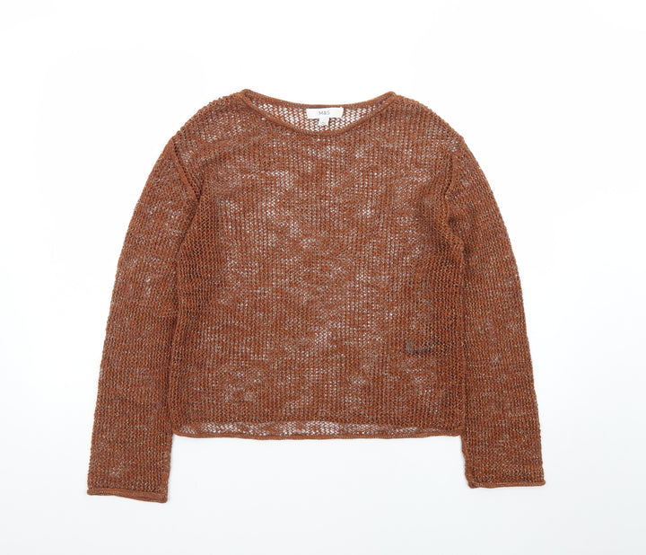 Marks and Spencer Women’s Brown Open-Knit Pullover Jumper Size S