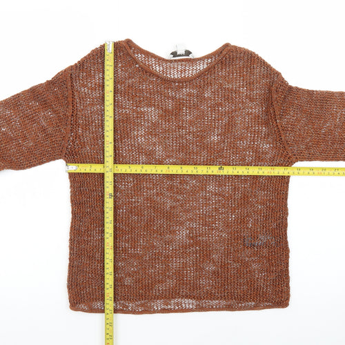 Marks and Spencer Women’s Brown Open-Knit Pullover Jumper Size S