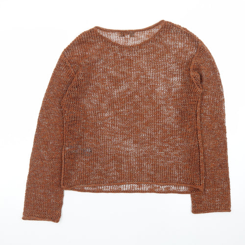 Marks and Spencer Women’s Brown Open-Knit Pullover Jumper Size S