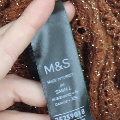 Marks and Spencer Women’s Brown Open-Knit Pullover Jumper Size S