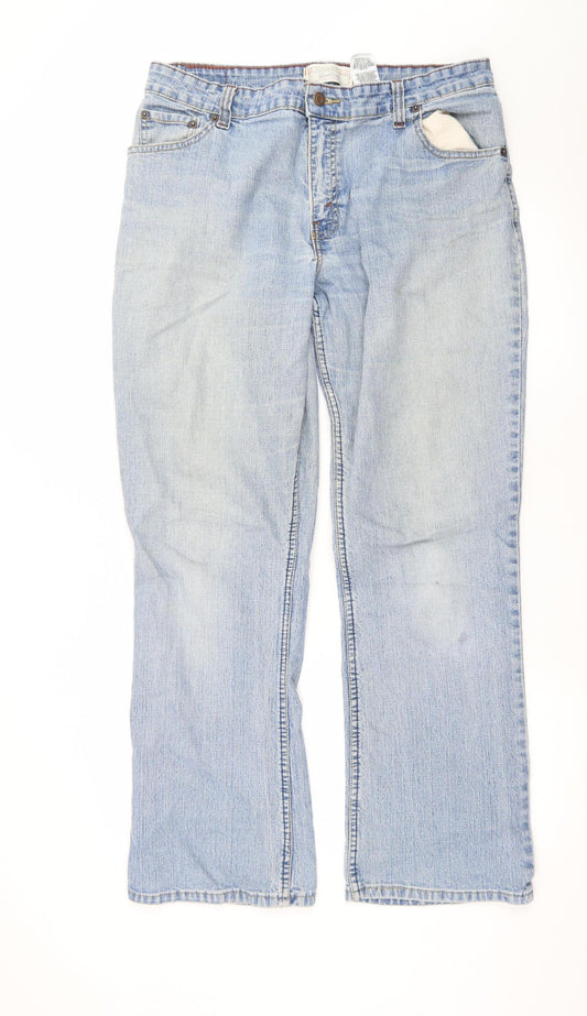 Levi Strauss Women Blue Bootcut Jeans Size 14 Stretch Denim