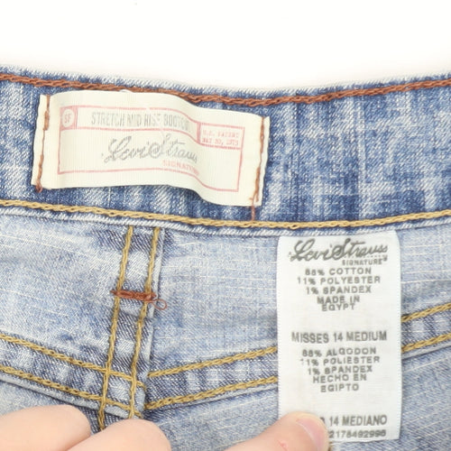 Levi Strauss Women Blue Bootcut Jeans Size 14 Stretch Denim