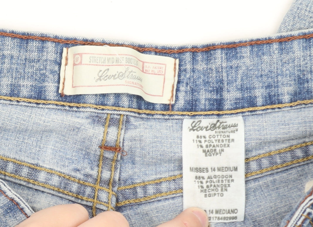 Levi Strauss Women Blue Bootcut Jeans Size 14 Stretch Denim