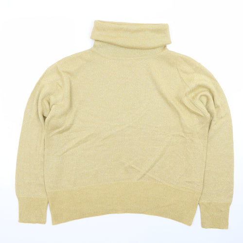 Dressbarn Women’s Gold Roll Neck Long Sleeve Knit Jumper Size L