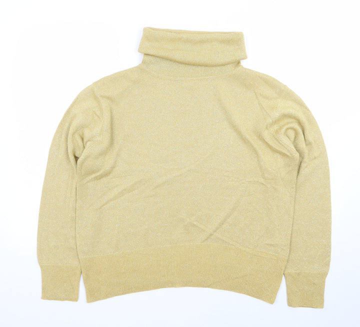 Dressbarn Women’s Gold Roll Neck Long Sleeve Knit Jumper Size L