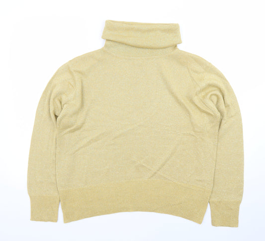 Dressbarn Women’s Gold Roll Neck Long Sleeve Knit Jumper Size L