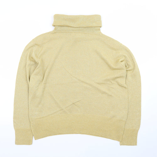 Dressbarn Women’s Gold Roll Neck Long Sleeve Knit Jumper Size L