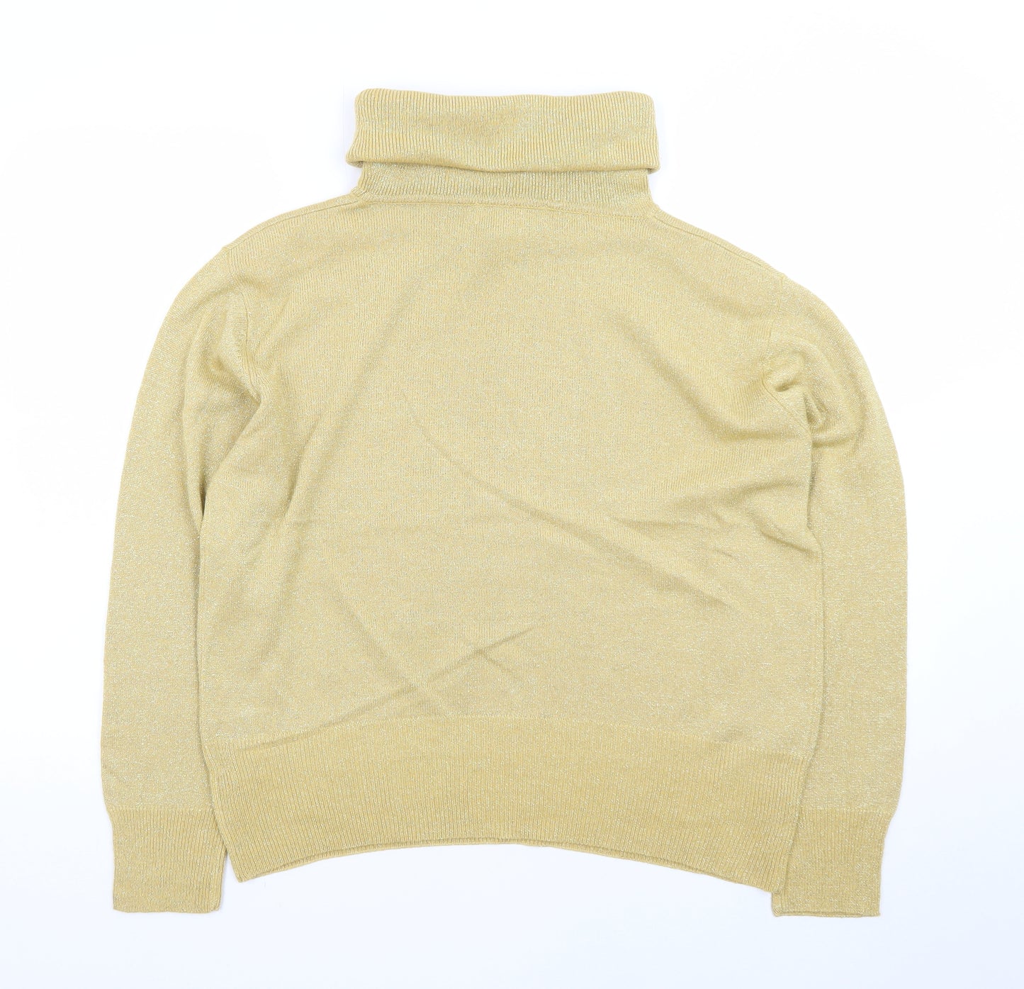 Dressbarn Women’s Gold Roll Neck Long Sleeve Knit Jumper Size L