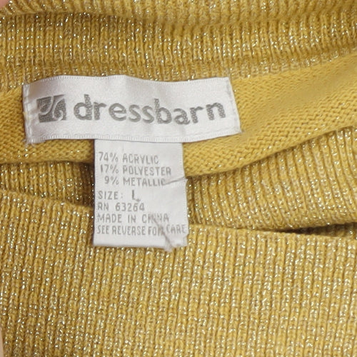 Dressbarn Women’s Gold Roll Neck Long Sleeve Knit Jumper Size L